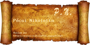 Pécsi Nikoletta névjegykártya